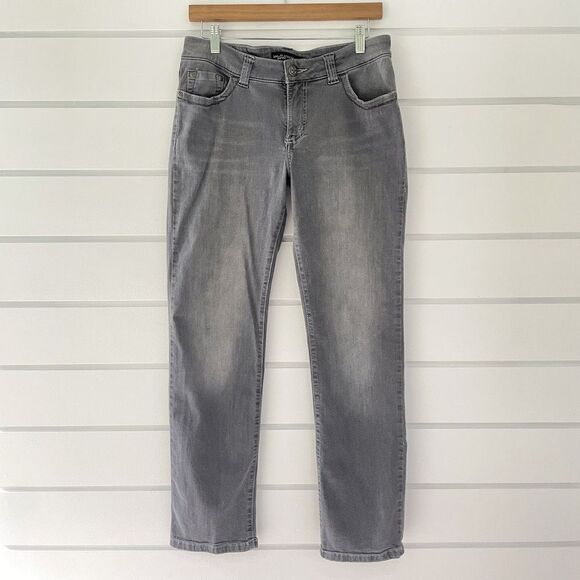 Lee Platinum Label Women's Grey Mid Rise Straight Leg Stretch Jeans Size 10 - Picture 2 of 9